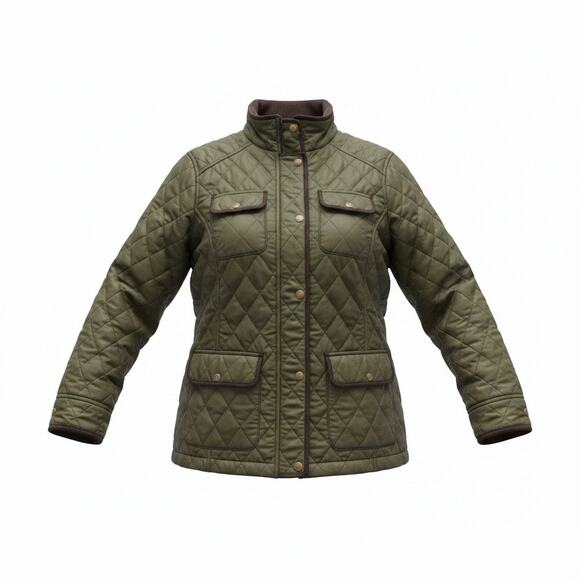L.L. Bean Jackets & Blazers - L.L.Bean Quilted Riding Jacket Olive Fleece-Lined Size L